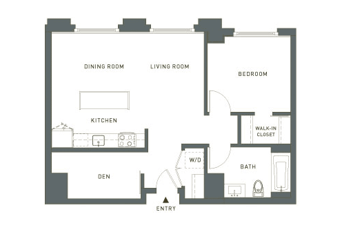 One Bedroom + Den 1